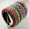 Новая мода оголовье Wide Side Luxury Sparkly Полный Кристалл Жемчужное Hairband Утолщенные Губка Тюрбан Принцесса Headdress