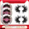 Hurtownie 25mm Lashes 3D Długie Norek Włosy Rzęsy 3D Mink Włosy Rzęsy Fluffy Lashes 6D Fuller Eyelashes 5d Mink Eyelash Private Etykieta