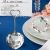 50PCS Crystal Heart Place Card Holder Favors Wedding Gifts Bridal Shower Reception Table Decors Ideas Birthday Party Name Clip Photo Holder