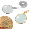 5X Lupe Anhänger Halskette Glaslinse Legierung Halskette für Bequemes Lesen für Frauen Männer d88