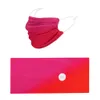 Women Headband And Face Mask Graduated Color Hair Accessories Head Band With Masks Button For Sport Yoga