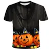 T-shirt uomo Halloween Pattern Occident Hot Fashion Trend 3D Digital manica corta T-shirt Designer Uomo New Casual allentato girocollo Top Tshirt