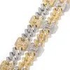17mm Multicolor Geometry Bracelet Cuban Chains,diamond Hiphop unisex chain bracelets,fashion diamante chains bracelets NB1385