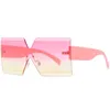2020 New Special Oversize Design Rimless Woman Sunglasses Novelty Bowtie Style One Piece Big Lens No Frame