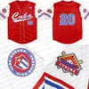 Unisex Red White Baseball Jersey - 100% ED, Kuba Latin Legacy Design for Men, Women Youth