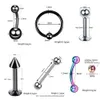 4Pcs/Set Stainless Steel Body Piercing Set Women Men Ear Eyebrow Lip Nose Tongue Belly Piercing Mixed Jewelry