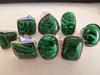 Women natural malachite gemstone Alloy Silver Plated Rings Wholesale Fashion Jewellery Ring New Mixed Lots 25pcs/lot