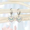 Hoop Huggie 1pair Unique Compass Double Hollow Round Hearts Love Серьги для женщин Золотой ванна свисают с простыми ушами