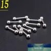 Ganz 100 pcs Lot Silberkörper Piercing Edelstahl Augenbrauen Lip Nase Schmuck Bauch Zunge Tragus Labret Stangenringe CJ1911164574750