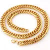 Zware enorme 16 20 mm geelgouden toon Cubaanse Curb Link Chain roestvrijstalen ketting armband Biker Mens Gift 7-40 inch aangepaste maat237n