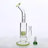 28cm Bowl Joint Size 14.4mm Hookahs Fluorescent Green Glass Bongs two fuction Dab Rigs Tire Perc Arm Tree Dab Rigs Smoking bong