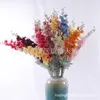 10 sztuk Nowy Jesień Kolor 2 Widelec Flocking Delphinium Grass, Fałszywa Kwiat Ściana Ślubna Układ Kwiatu Domowy Jedwabny Kwiat Hiacynt