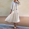 Hot Koop Zomer Vintage Sexy Lantaarn Mouw Halverwege De Kuit Jurk Vonda 2020 Vrouwen Zonnejurk Casual Boheemse Strand vestidos Plus Size 202