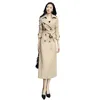 Women's Trench Coats Mid Length Fashion Lapel Collar Women Coat Double Breasted Full Sleeve Windbreaker Office Lady Autumn