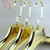 10 Pcs/Lot High Grade Beautiful Shiny Golden Wide Shoulder Luxury Gold Plastic Clothes Hanger Rack for Coats Pants Wedding Dress