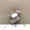 Świąteczny but botka pierścienia pluszowa futrzana łańcuch kluczowy dla kobiet dziewczyny urocze koronkowe worka na dziobki urok wisiorty świąteczny prezent kreskówka kreskówka