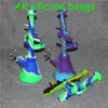 AK beaker design Silicone Water Pipe Mini Silicone Beaker Bong unbreakable Oil Rig bong with 14mm Glass Bowl