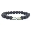 Lava Stone Beaded Strands Bracelets arrow Naturel Noir Huile Essentielle Diffuseur Élastique Bracelet Roche Volcanique mens Bijoux De Mode