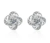 Moda Lady 925 Posrebrzane Ear Stud Cyrkon Crystal Rhinestone Kolczyki Cylczyki Cyrkon Kolczyki Dla Kobiet Biżuteria Epacket