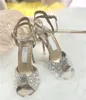 여성 하이힐 샌들 드레스 신발 수입 모조 다이아몬드와 함께 인쇄 된 화려한 드레스 웨딩 파티 샌들 오리지널 박스