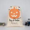 Canvas partido abóbora Saco dos doces bolsa saco Halloween Gift Wrap Drawstring Bags Decoração 50pcs Partido SuppliesT2I51502