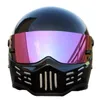 오토바이 헬멧 2021 모터 헬멧 유리 섬유 전체 얼굴 남성 여성 레트로 Motocross Chopper 헤드 착용 커버 보호기 1