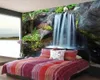 3 d風景の壁紙3 d美しい風景の滝はお金のロマンチックな景色の装飾的な絹の壁紙を作る
