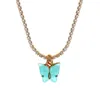 Women Butterfly Choker Necklace Rhinestone Iced Out Chains with Animal Pendant Fashion Bling Hip Hop Statement Necklaces Jewelry for Girls