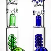 Hookahs Mini Bongud Bong Beakerbong Design fantástico design de água de vidro de água azul Base Base Water Pipe Catcher 14-18mm Downstail Tall 15.7 "