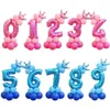 Birthday Balloons Blue Pink Number Foil Balloons 1 2 3 4 5 6 7 8 9 Years Happy Birthday Party Decorations Kids ballon