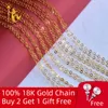 NYMPH Genuine 18K White Yellow Gold Chain 18 inches au750 Cost Necklace Pendant Wendding Party Gift For WomenG1002 LJ20083280e