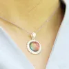 New LuxuryWomens Real Silver Emotional Control Mood Color Change Pendant Necklace for Gift