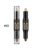 QIC Highlighter Contour Stick Concealer Barダブルヘッド防水ハイライトスティックステレオフェイシャルブライディングペンメイクアップ9851799