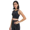 sutiã esportivo luyogasports roupas lu yoga roupas de ginástica roupas íntimas femininas regata decote redondo com decote redondo e bainha oca nas costas colete bodyshapewear alargado