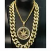 2CM Hip Hop Erkekler Altın Gümüş Kolye Buz Out Kristal Miami Doları Sign Kaya kolye Seti Bling Rapçi Hip Hop Jewerly İçin Erkekler