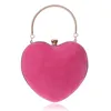 New-Heart Shaped Вечер Кошелек Velvet Кошелек сцепления Solid Color Evening Bag