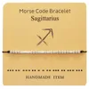 2021 Nouvelle mode créative 12 Constellation Morse Code Bracelets d'identification avec carte-cadeau Hommes Femmes Argent Perle Tresse Bracelet 12 Signe du Zodiaque Bijoux