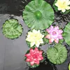 Mousse flottante artificielle, 15 pièces, 5 sortes, feuilles de Lotus, coussinets de lys, faux feuillage, décor d'étang pour piscine, décoration d'aquarium, 246t