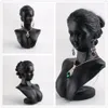 Mostrador de boutique Resina negra Figura de dama Maniquí Exhibición Busto Soporte Estante de joyería para collar Pendientes colgantes MX200810