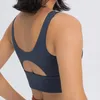 sutiã esportivo luyogasports roupas lu yoga roupas de ginástica roupas íntimas femininas regata decote redondo com decote redondo e bainha oca nas costas colete bodyshapewear alargado