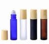 10ml Essential Oil Bultler Butelka Matowy Kolorowe Drewno Ziarna Pokrywa Przenośna Wygoda Frosted Gruby Szkło Refillable Container
