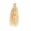 Malaysian Human Hair 10 Pieces/lot Kinky Curly Blonde 613# Color Virgin Hairs Extensions Double Wefts 10-30inch