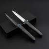 High Quality Ball Bearing Flipper Folding Knife M390 Spear Point Satin/Black Stone Wash Blade CNC Carbon Fiber Handle EDC Knives
