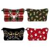 Christmas Bride Makeup Bags Girls Brides Letters Toiletry Bag Lipstick Santa Elk Cosmetic Bag Xmas Makeup Pouch Gift Bag