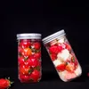 Straw tumblers Mason Cup Clear Glass Vegetable Salad Jar With Lid Straw Breakfast Juice Glass Straw Cup XD23798