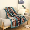 SJ Super Soft Retro Flannel Fleece Sherpa Bohemian Couch Throw Filt för SOFA Portable Car Travel Cover LJ2008198566723