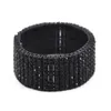 Esagerato 8 file 30mm larghe Catene Bracciali Lucidi Pieni di strass Bracciale Hip Hop Bling Gioielli TShow Accessori per discoteca8247957