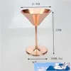 Stainless Steel Wine Glasses Rose Gold Cocktail Cup For Bar High Grade Goblet Creative Gift Martini Glass 26yf C RW