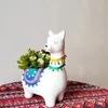 Alpaca Planter Harts Llama Flower Pot For Succulents Plants Handmålade Animal Pot Bonsai Home Garden Desktop Decoration Y200723221F