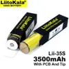 100pcs Liitokala Lii-35S protegido 18650 3400mAh bateria Li-lon com 2MOS PCB 3.7V para lanterna